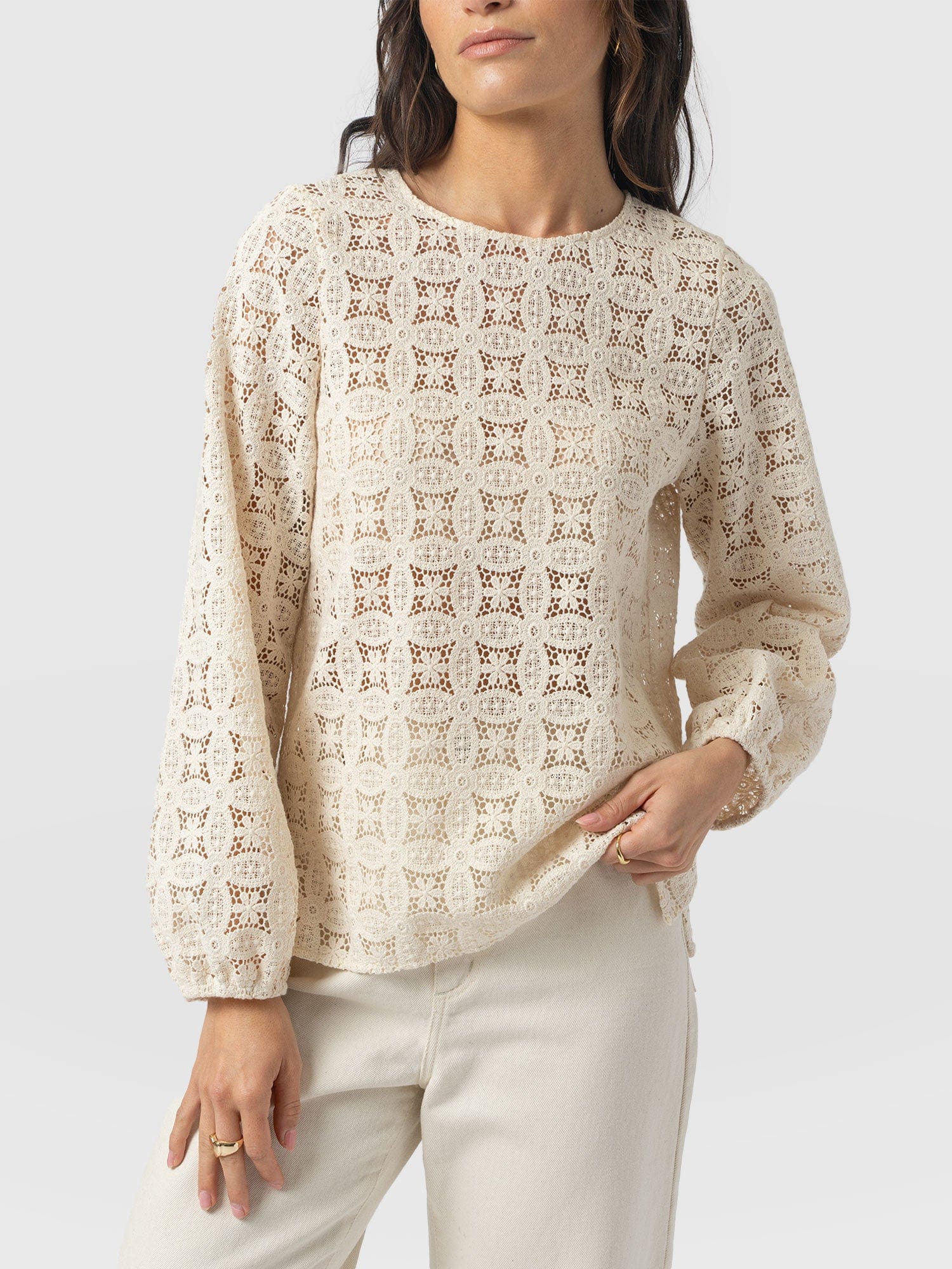 Sadie Blouse - Cream - Women's Blouses | Saint + Sofia® USA
